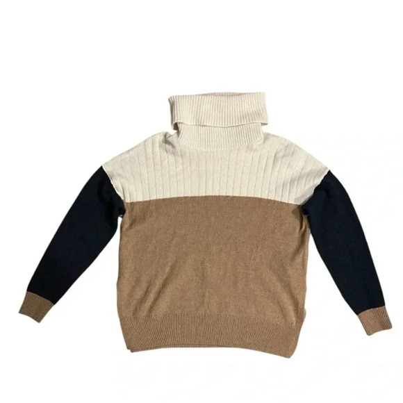 Madewell Hickory Turtleneck Sweater Colourblock, Wool Blend, Women’s Size XS - Picture 3 of 6